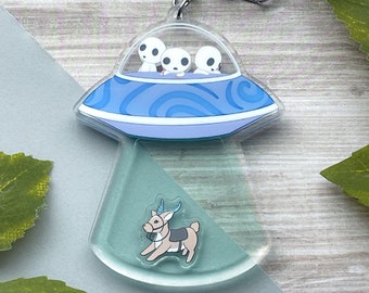 Kodama UFO Shaker Acrylic Double Sided Keychain