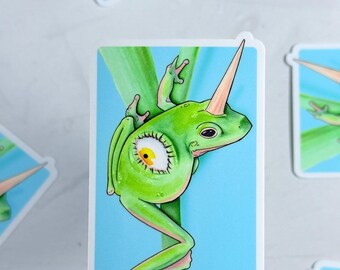 Tree Frog Eyeball Glossy Vinyl Sticker