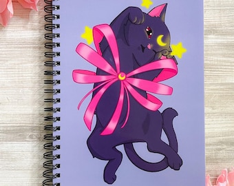 Lunar Cat Lined Notebook