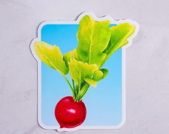 Kawaii Radish Glossy Vinyl Sticker