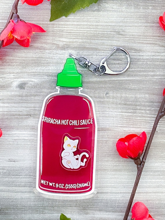 Sriracha Cat Shaker Acrylic Double Sided Keychain