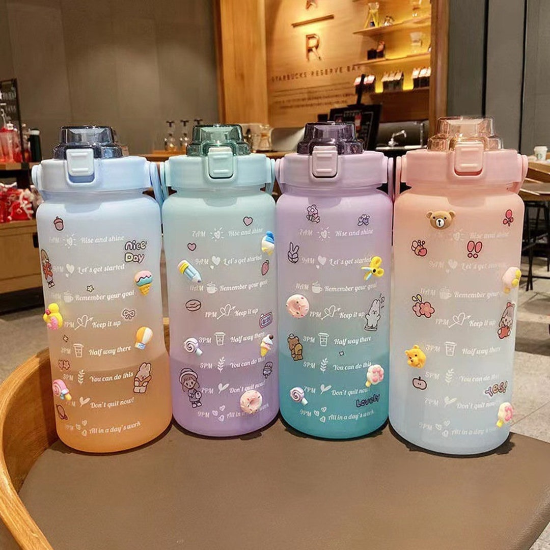 2l Ombre Color Plastic Water Cups Large Capacity Sports Water