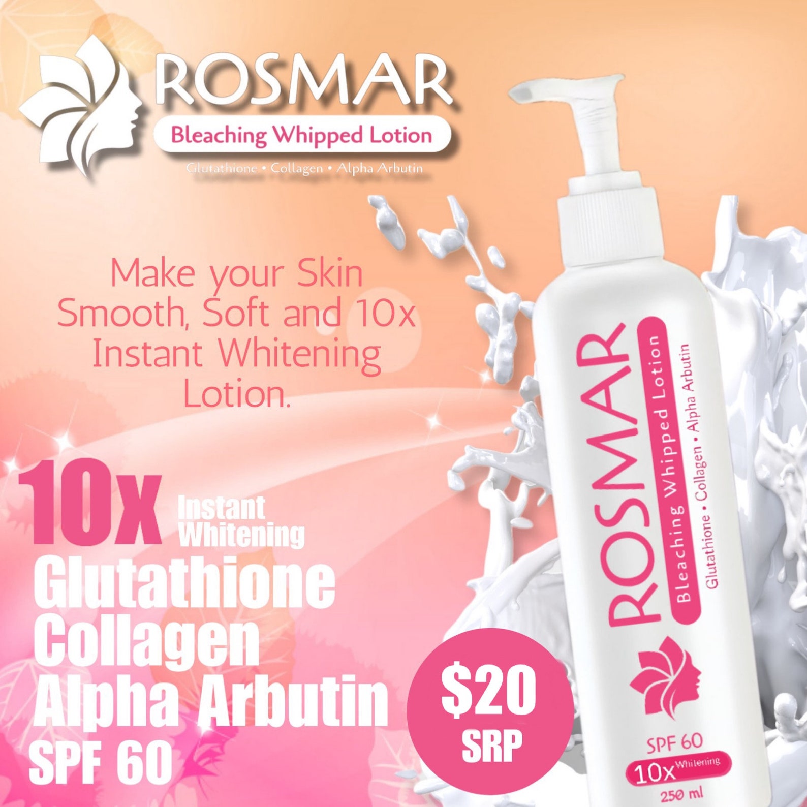 Rosmar Bleaching Whipped Lotion With SPF 60 250ml Etsy