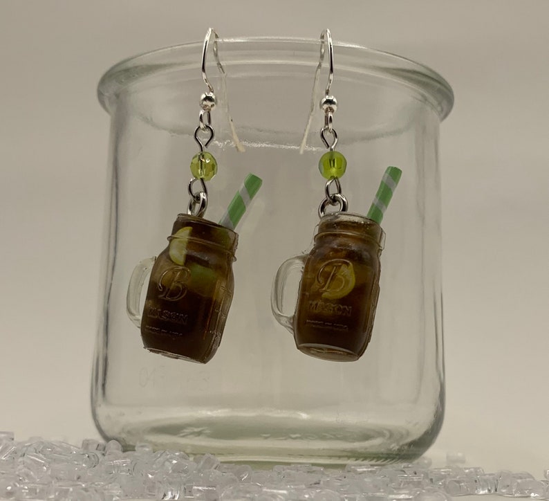 Iced Tea Mason Jar Earrings Etsy