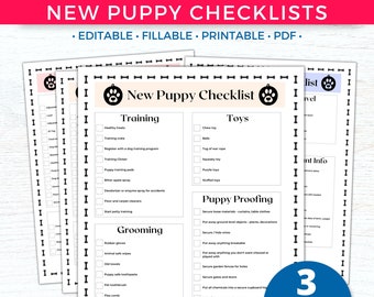 Druckbare neue Welpen Checkliste, Welpen Essentials, Welpen Planer, Züchter Welpen Pack, Hunde Checkliste, Haustier Log, Haustierpflege Planer, Welpen Training