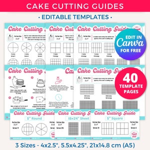 Cake Cutting Guide & Cake Care Cards, Bakery Cake Care Instructions Card, Editable Bakery Business Template, Printable Thank You Cards Canva