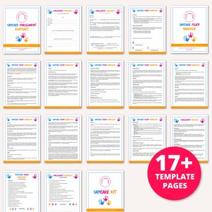 In Home Daycare Forms, Childcare Enrollment Forms, Daycare Contract Policy Handbook, Daycare Printables Editable Canva Template, Preschool