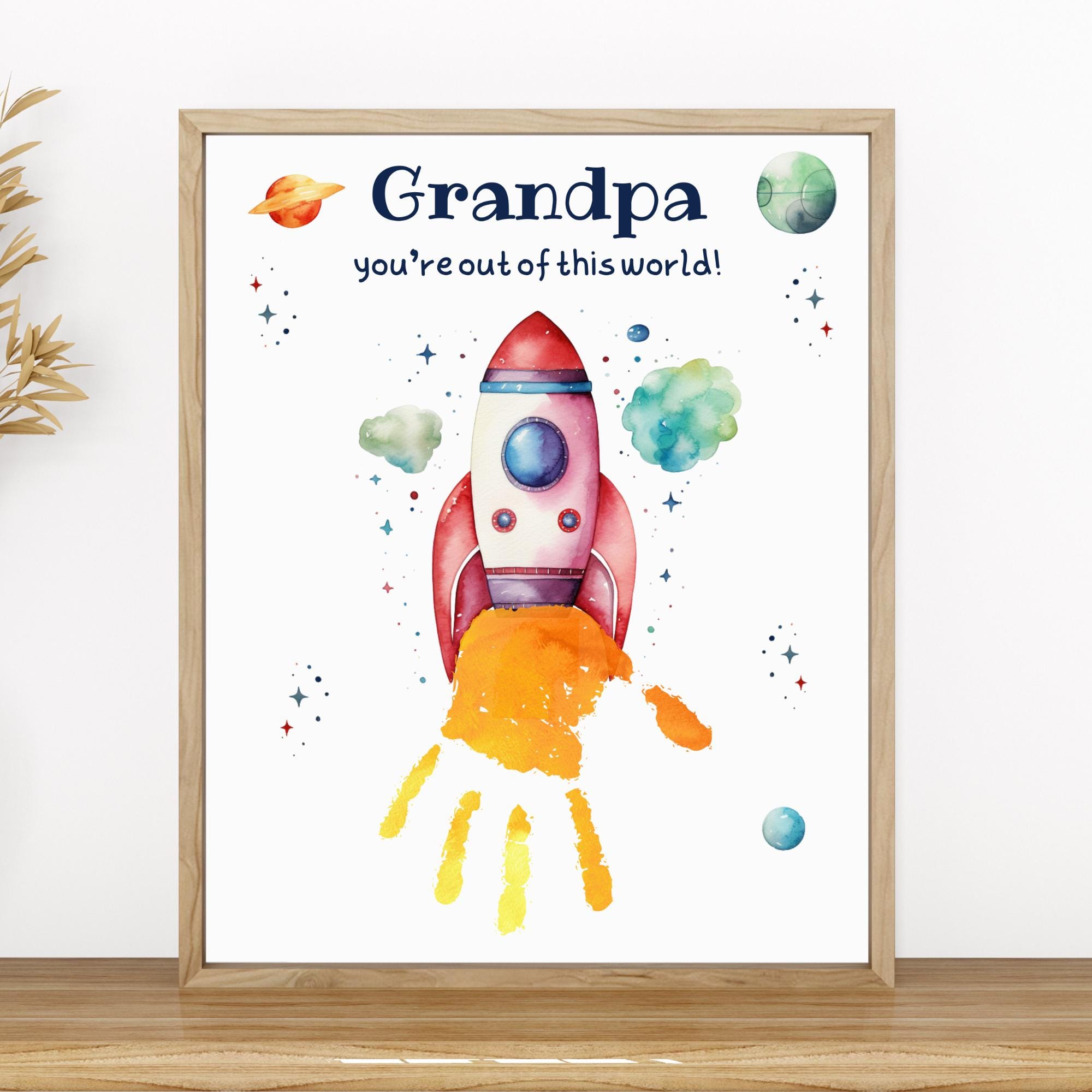 32 Blast Off Into Creativity: Fun Space Crafts for Kids 11 Grandpa Handprint Printable Craft, Space Rocket Handprint Art, DIY…