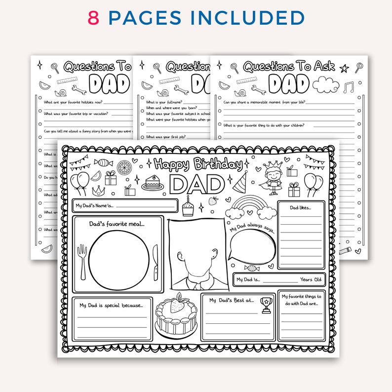 All About My Dad, Fathers Day Printable Craft, My Daddy Poem Kids ...