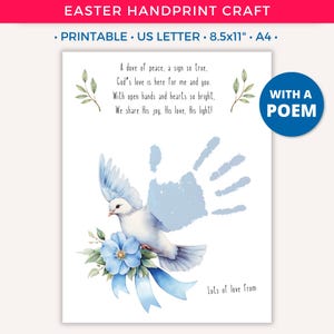 Easter Handprint Art Craft for Kids, Christian Easter Printable Keepsake Art, Baby Toddler Preschool Kindergarten, Sunday School Bible D