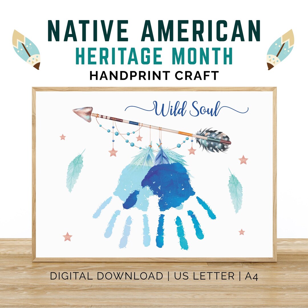 Native American Handprint Crafts Art for Kids, Native American Heritage ...