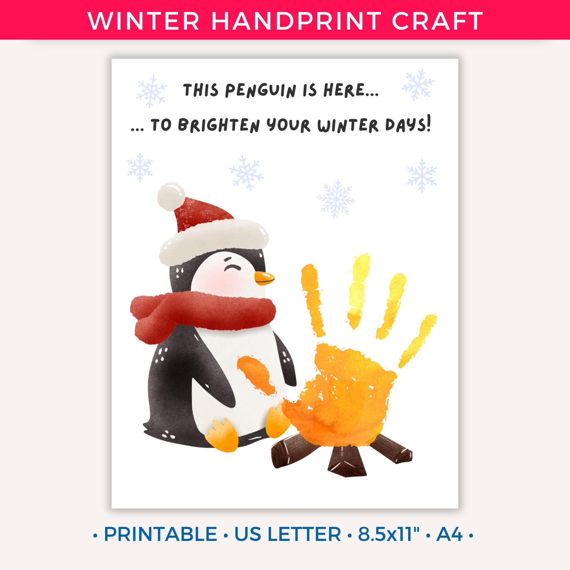 38 Penguin Crafts: Fun and Creative Ideas for the Whole Family 29 Christmas Handprint, Christmas Printable Handprint Craft Art,…