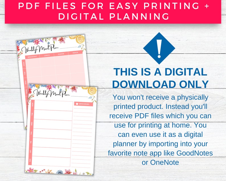Meal Planner & Recipe Book Printables for Pantry Organization, Recipe ...