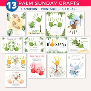 Palm Sunday Handprint Art Craft, Printable Kids Activity, Easter Bible DIY Keepsake for Toddlers Daycare Preschool Sunday School Holy Week C