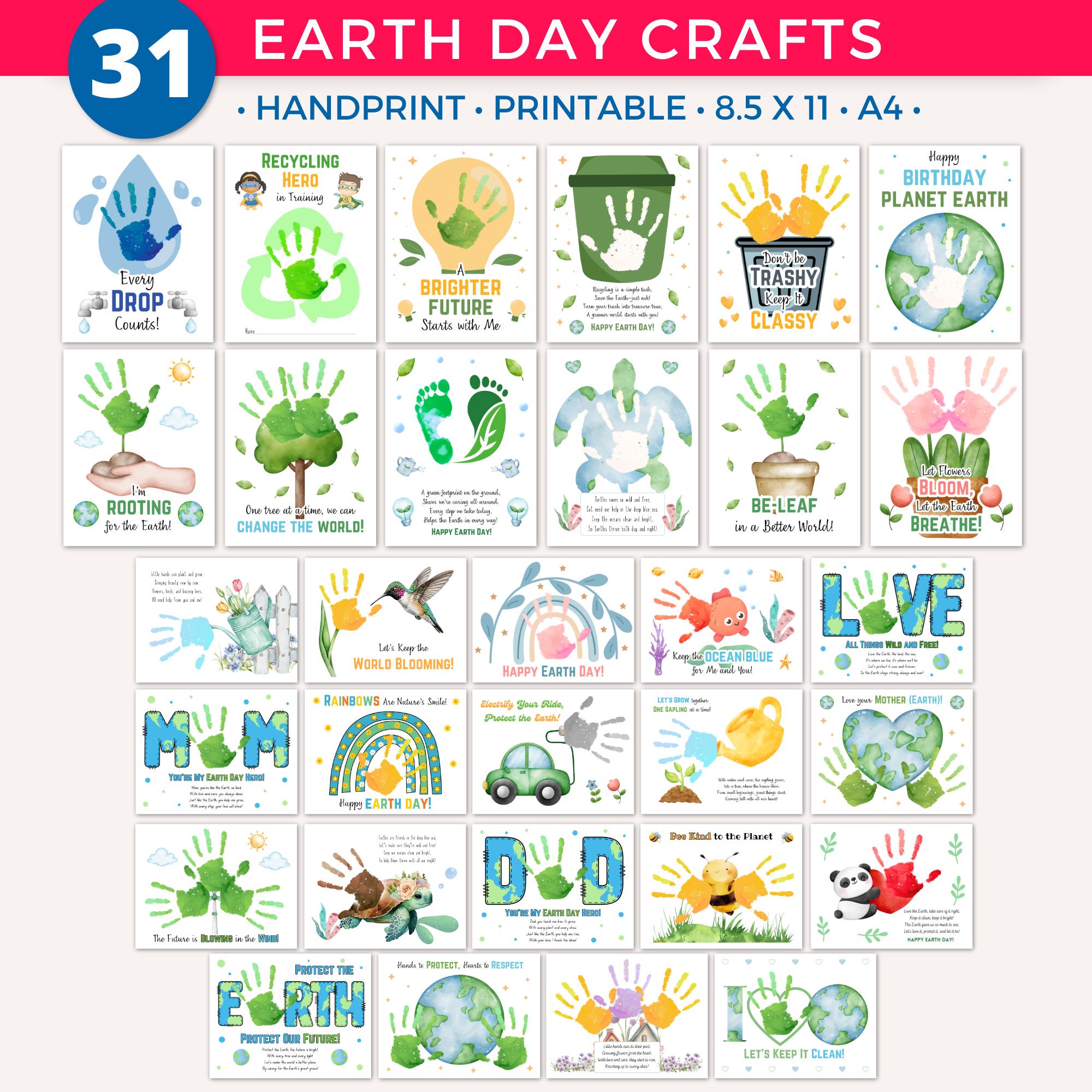 41 Easy Earth Day Crafts And Activities For Kids 14 Earth Day Handprint Art Craft, Printable Earth Day Craft Activity…
