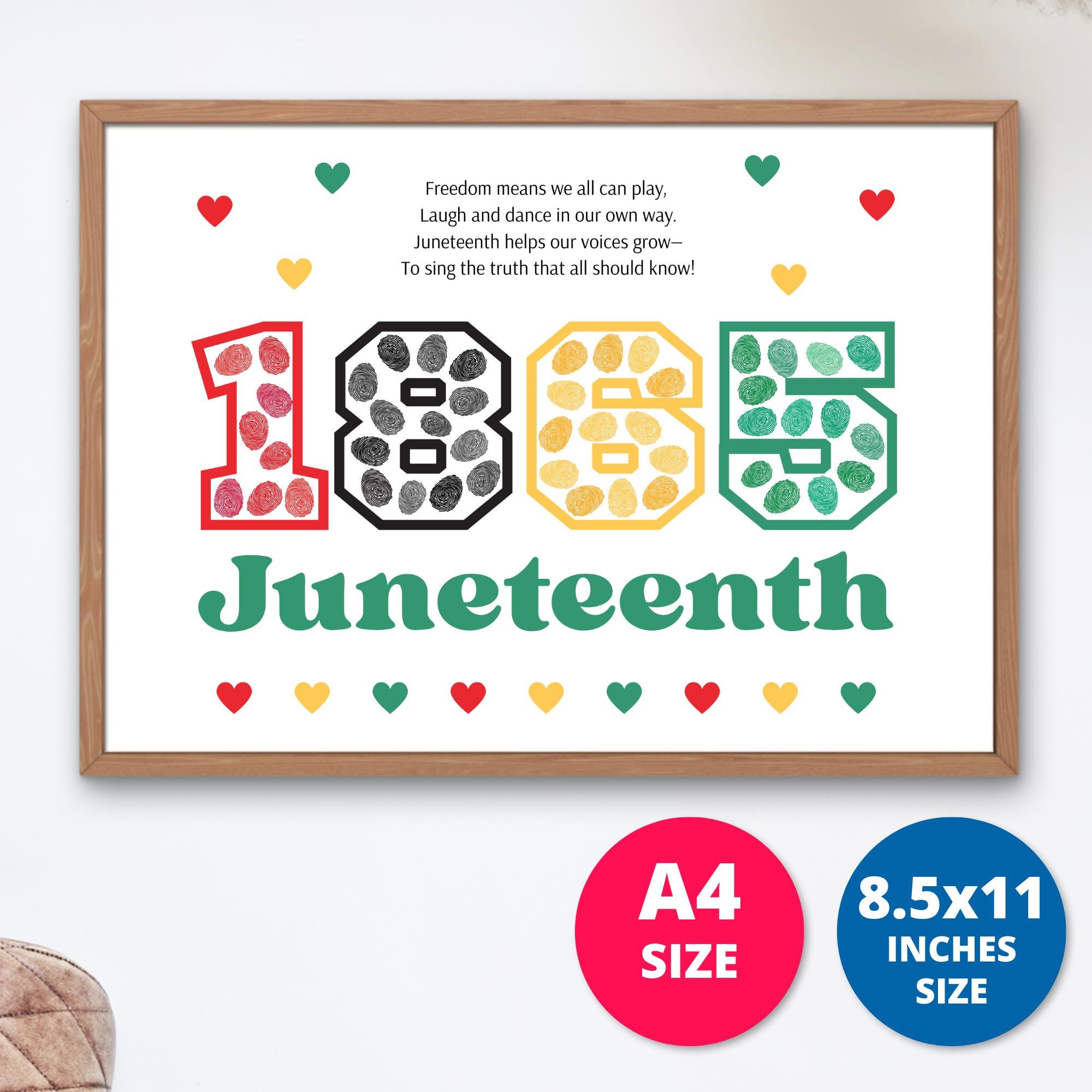 Juneteenth Handprint Printable Craft, Juneteenth Handprint Art, June ...