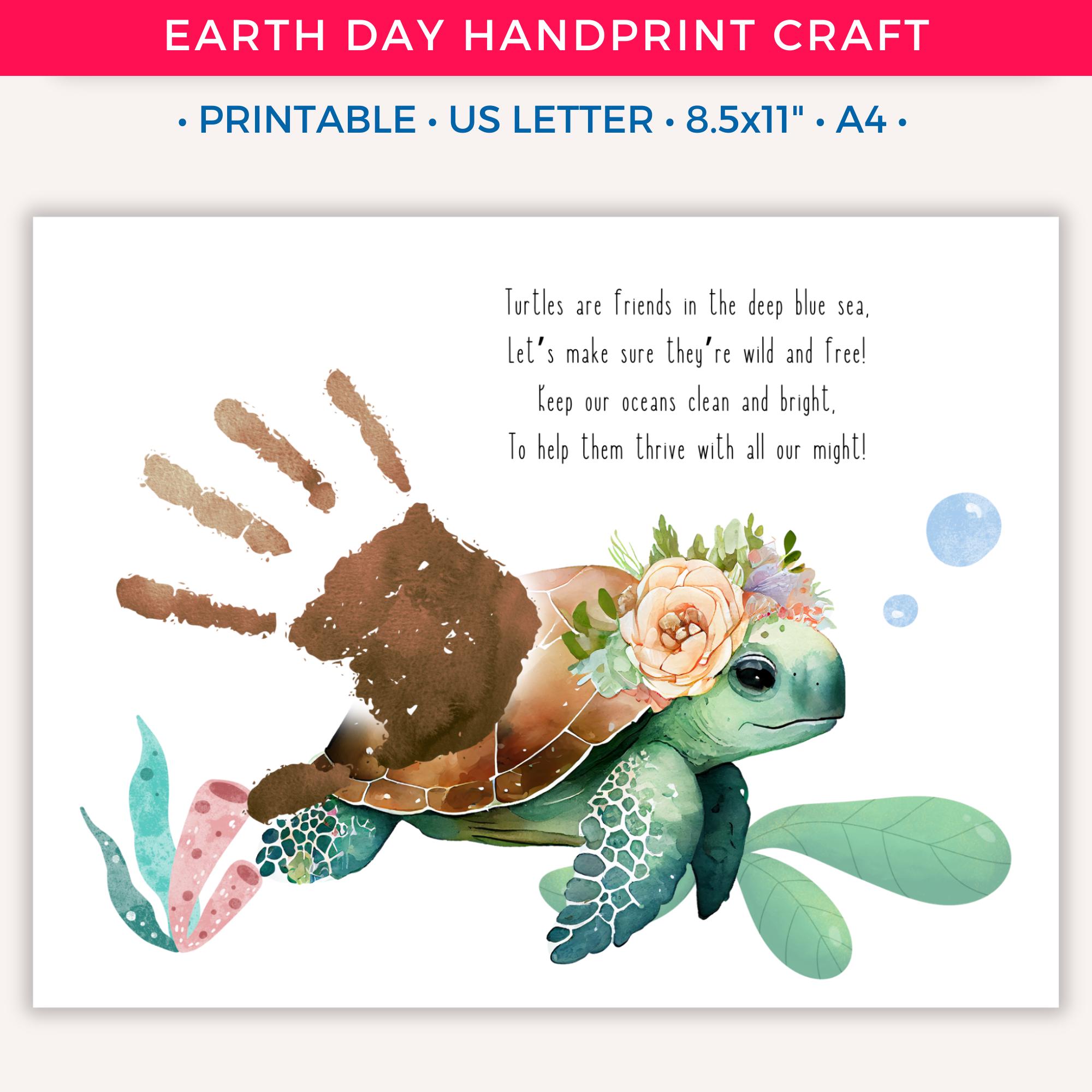 37 Super Cute Sea Turtle Crafts for Kids They Will Love 33 Earth Day Handprint Art Craft for Kids Toddlers, Printable Earth Day…
