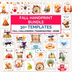 Fall Handprint Craft Bundle, Fall Handprint Art Printable for Toddler Kids, Back to School Preschool Daycare Autumn Activity, Thanksgiving