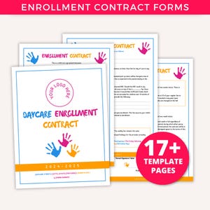 Daycare Starter Kit, Daycare Forms, Daycare Contract Template, Childcare Forms, Home Daycare Forms, Enrollment Paperwork Policies Preschool