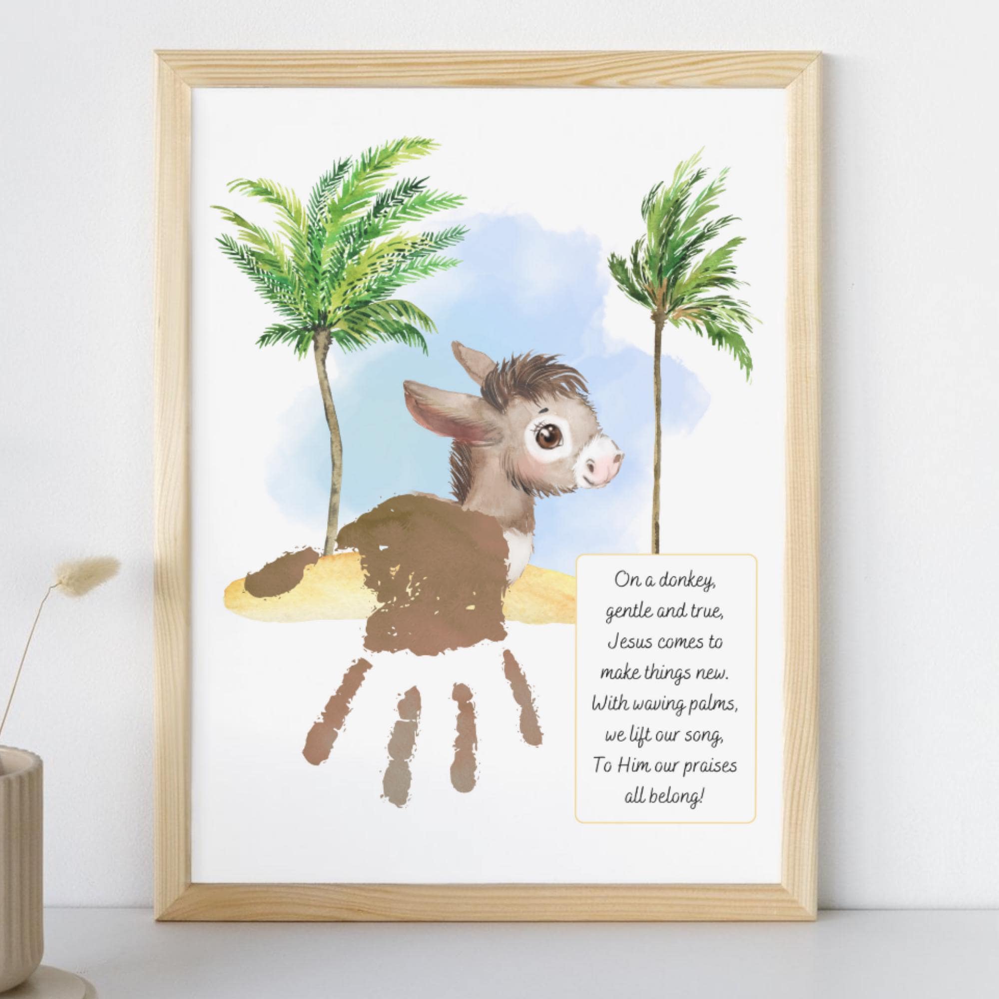 Palm Sunday Handprint Art Craft, Printable Palm Sunday Craft for Kids ...