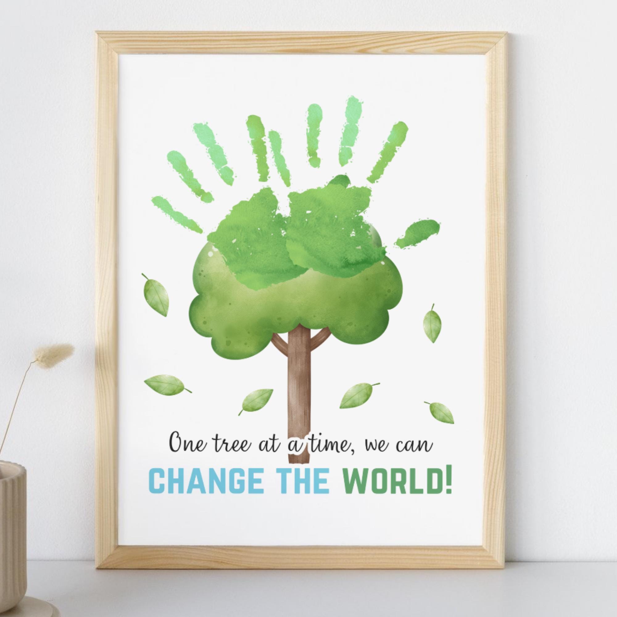 Earth Day Handprint Art Craft for Kids Toddlers, Printable Earth Day ...