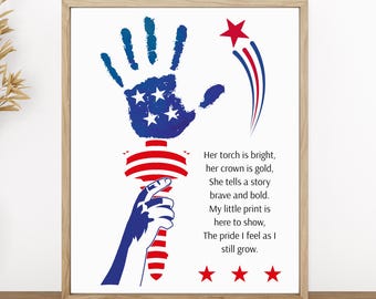 Veterans Day Handprint Art Bundle, Veterans Day Handprint Craft, Patriotic Activity For Kids Toddler Preschool, Military Appreciation Gift A