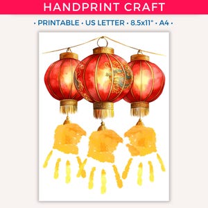 Artesanato para impressão de impressão de mão do Ano Novo Chinês, Arte de impressão de mão do Ano Novo Lunar, Presente de lembrança DIY sentimental para mãe e pai de crianças, bebê B