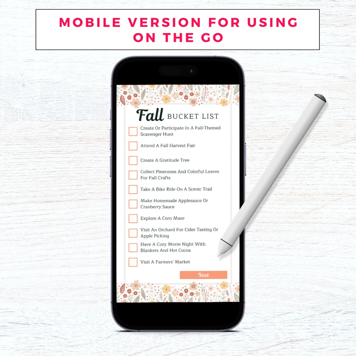 Fall Bucket List Printable, Bucket List, Editable Custom Bucket List ...