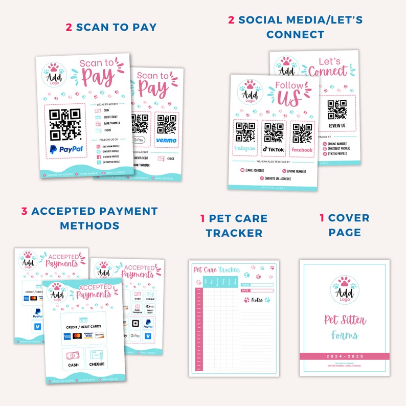 Pet Sitter Instructions, Pet Sitter Notes, Pet Sitter Form, Pet Sitter