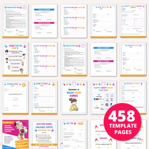 Daycare Starter Kit, Daycare Forms, Daycare Contract Template, Childcare Forms, Home Daycare Forms, Enrollment Paperwork Policies Preschool