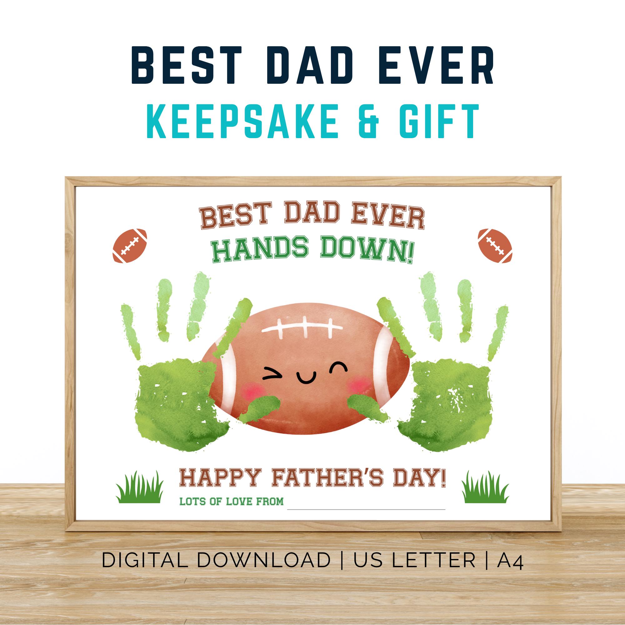 Fathers Day Handprint Printable Craft, Football Handprint Art, Best…