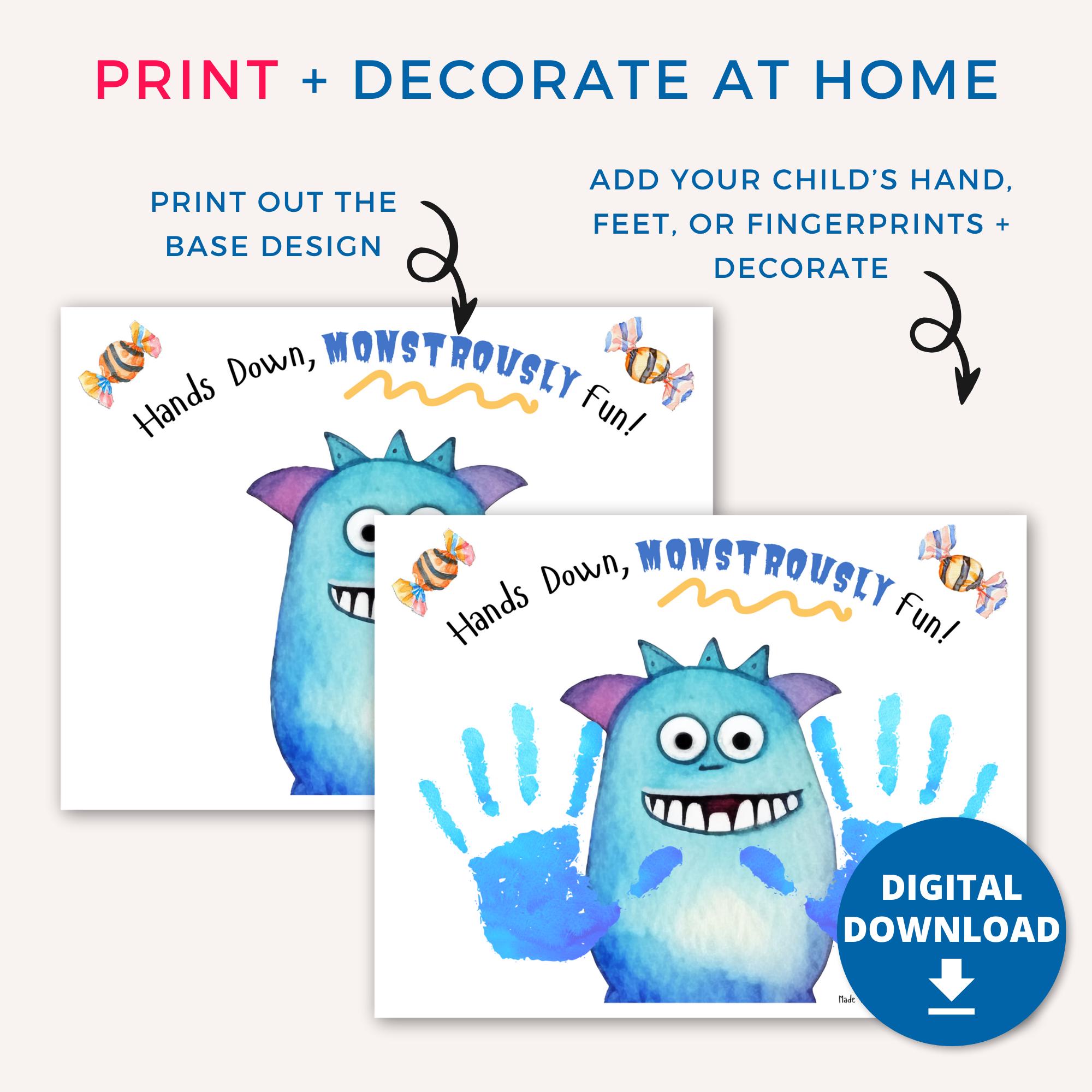 35 Crazy Fun Monster Crafts for Kids That Are Super Adorable 31 Halloween Handprint Art, Halloween Monster Handprint Craft Printable…
