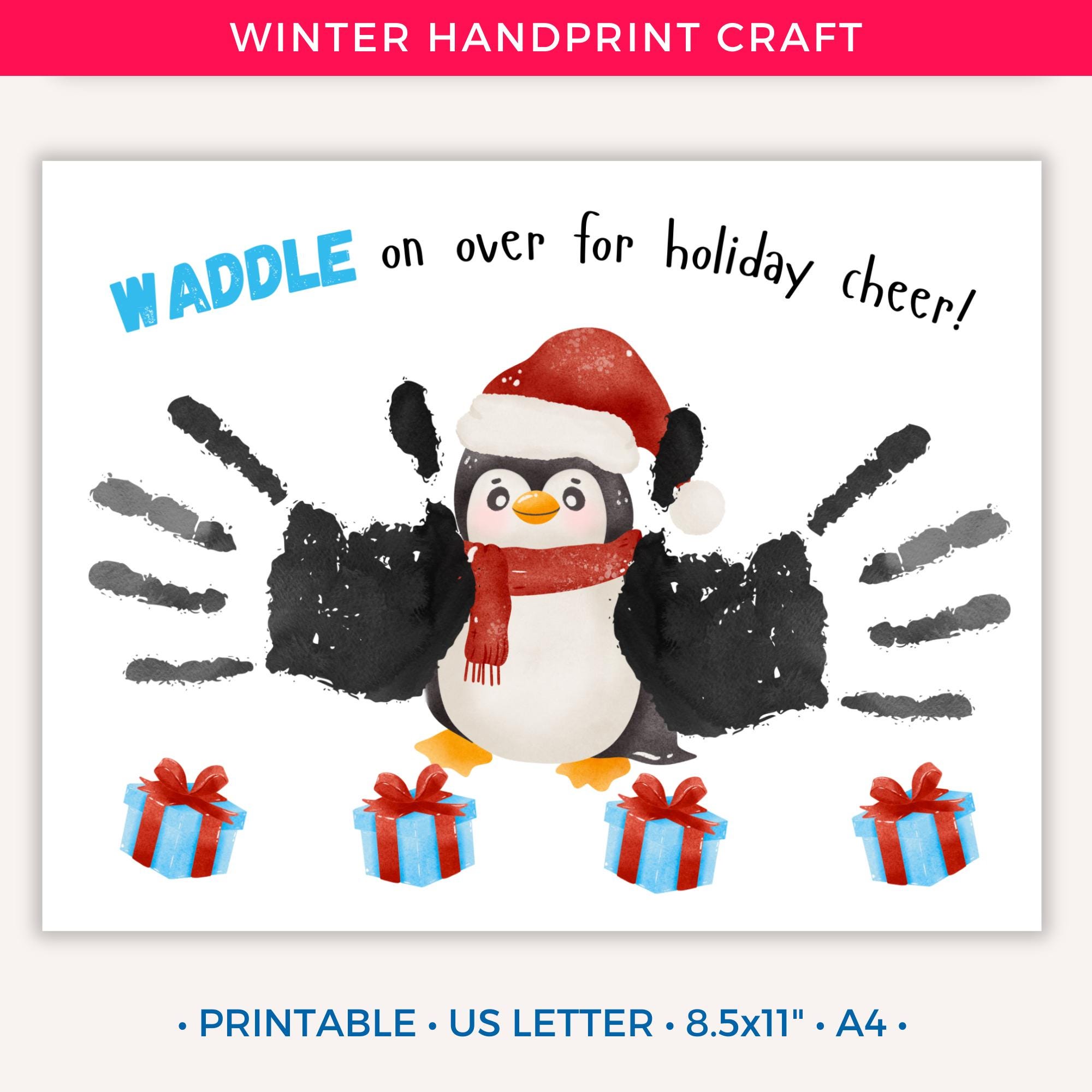 38 Penguin Crafts: Fun and Creative Ideas for the Whole Family 31 Christmas Handprint, Penguin Christmas Printable Handprint Craft…