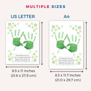 St Patricks Day Handprint Craft Clover, Printable St Patrick Handprint ...
