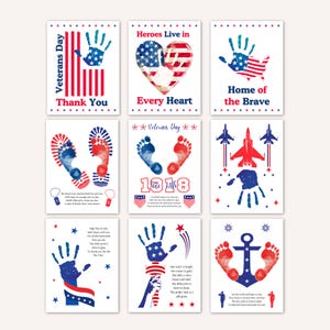 Veterans Day Handprint Art Craft, Remembrance Memorial Day Activity for ...