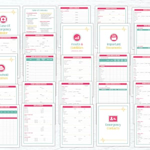 Printable and fillable PDF of Family In Case of Emergency Binder, Just In Case Binder, What If Binder, End of Life Planner, Legacy Plan Organizer