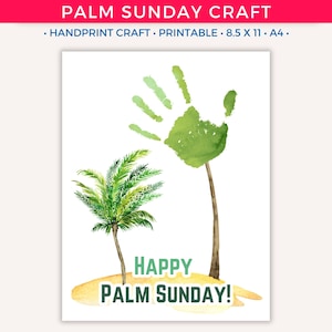 Palm Sunday Handprint Art Craft, Printable Palm Sunday Craft for Kids Toddlers, Easter Story Sunday School Activity, Bible Holy Week B