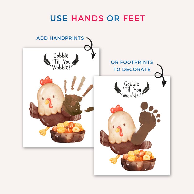 Thanksgiving Turkey Handprint Art, Printable Fall Handprint Craft for ...