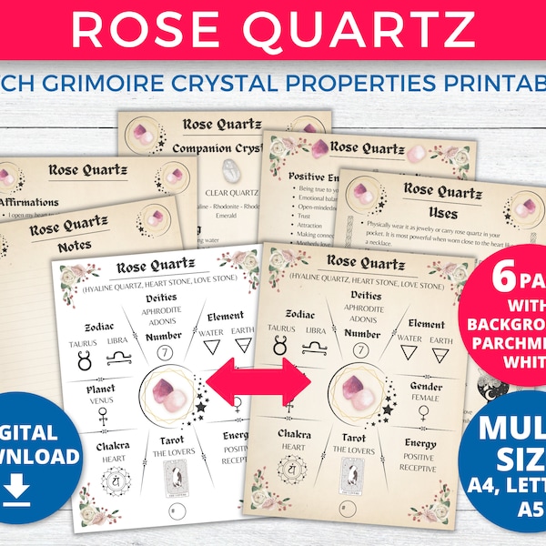 Crystal Healing Printable Reference Chart - Etsy Australia