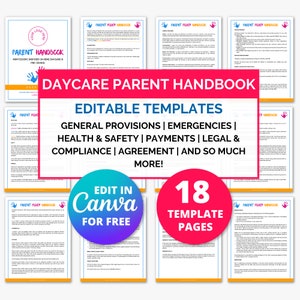Home Daycare Parent Handbook Template Editable Daycare Handbook Home Daycare Parent Handbook Template Editable Daycare Handbook