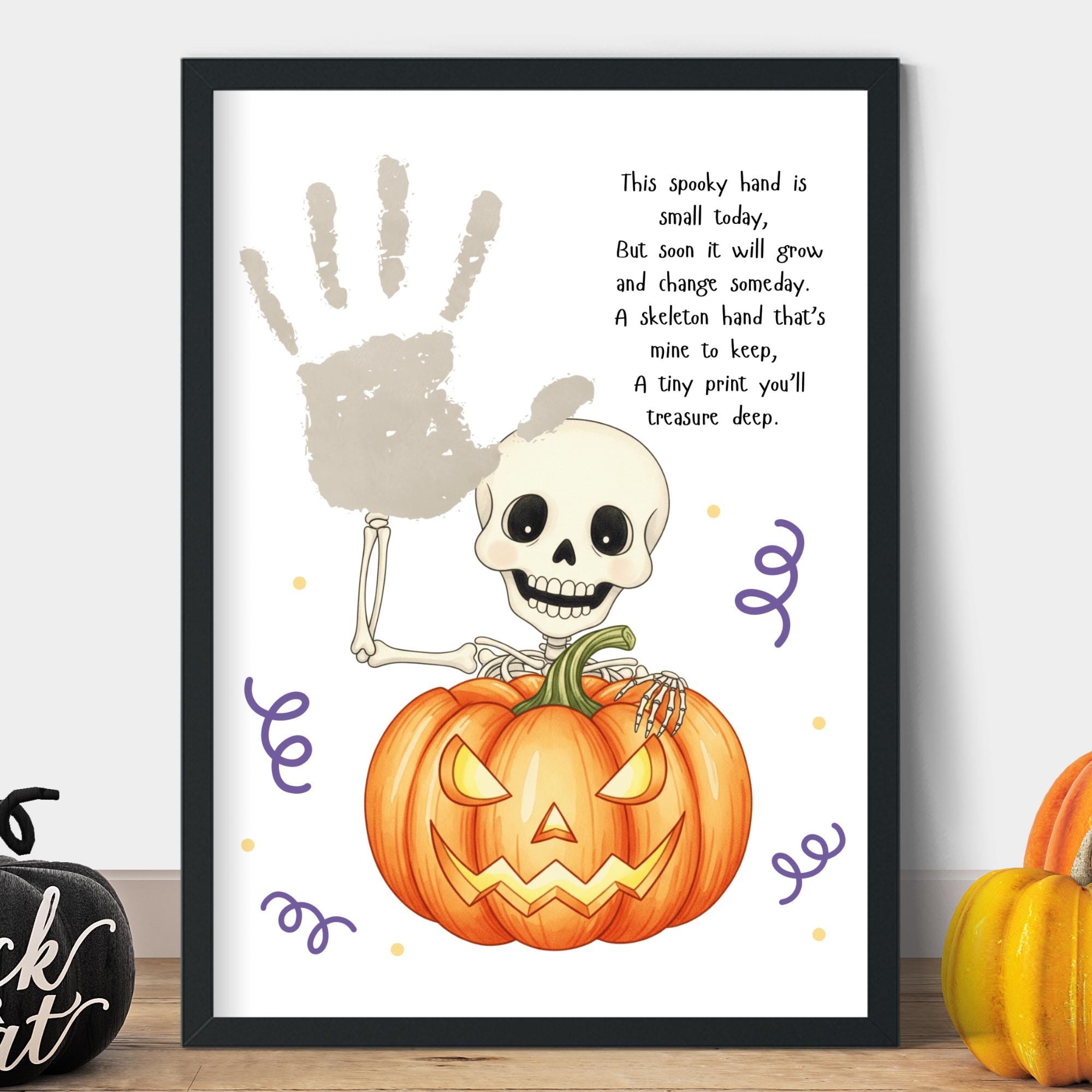 Halloween Handprint Art, Halloween Handprint Craft, Skeleton…