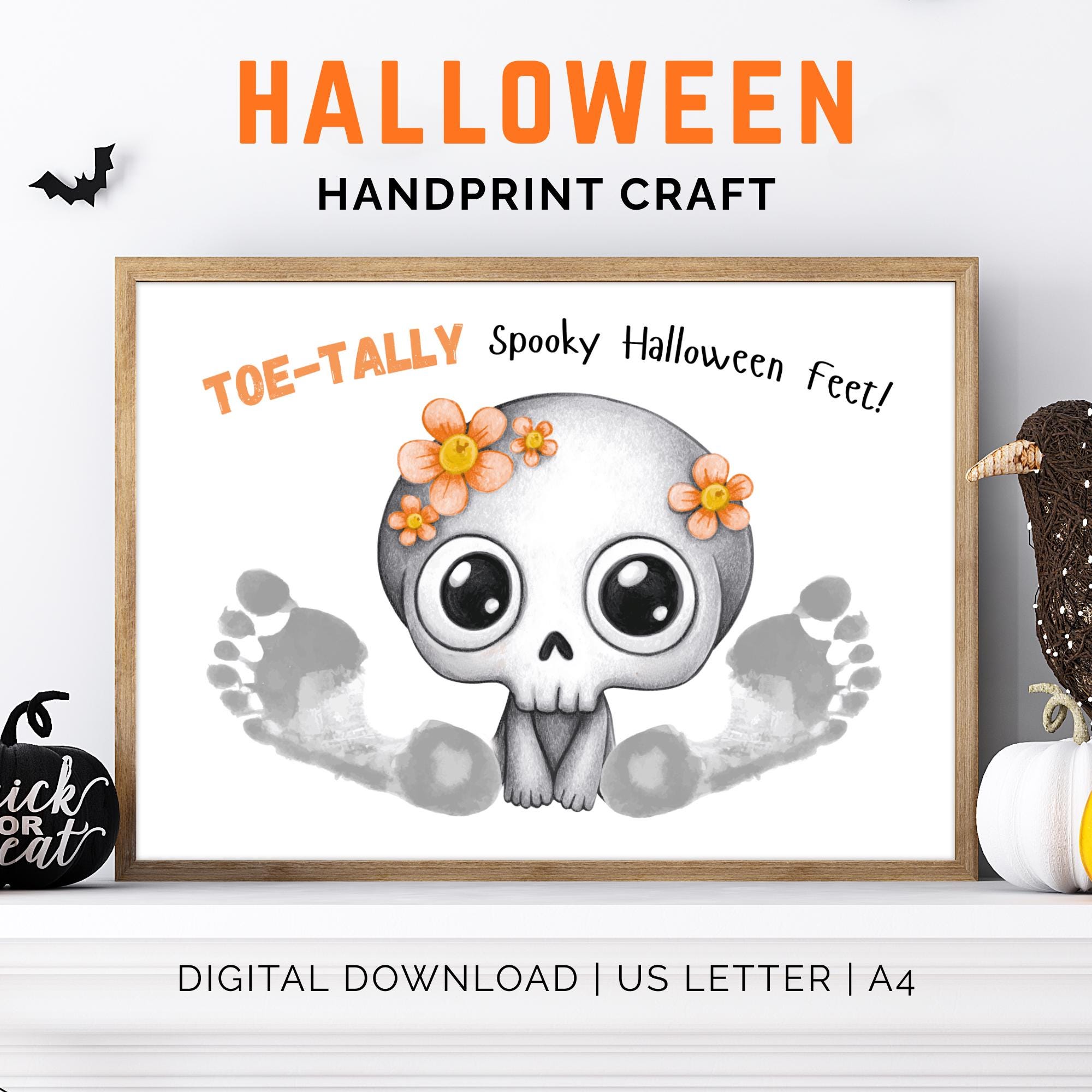 Halloween Handprint Art, Halloween Handprint Craft, Skeleton…