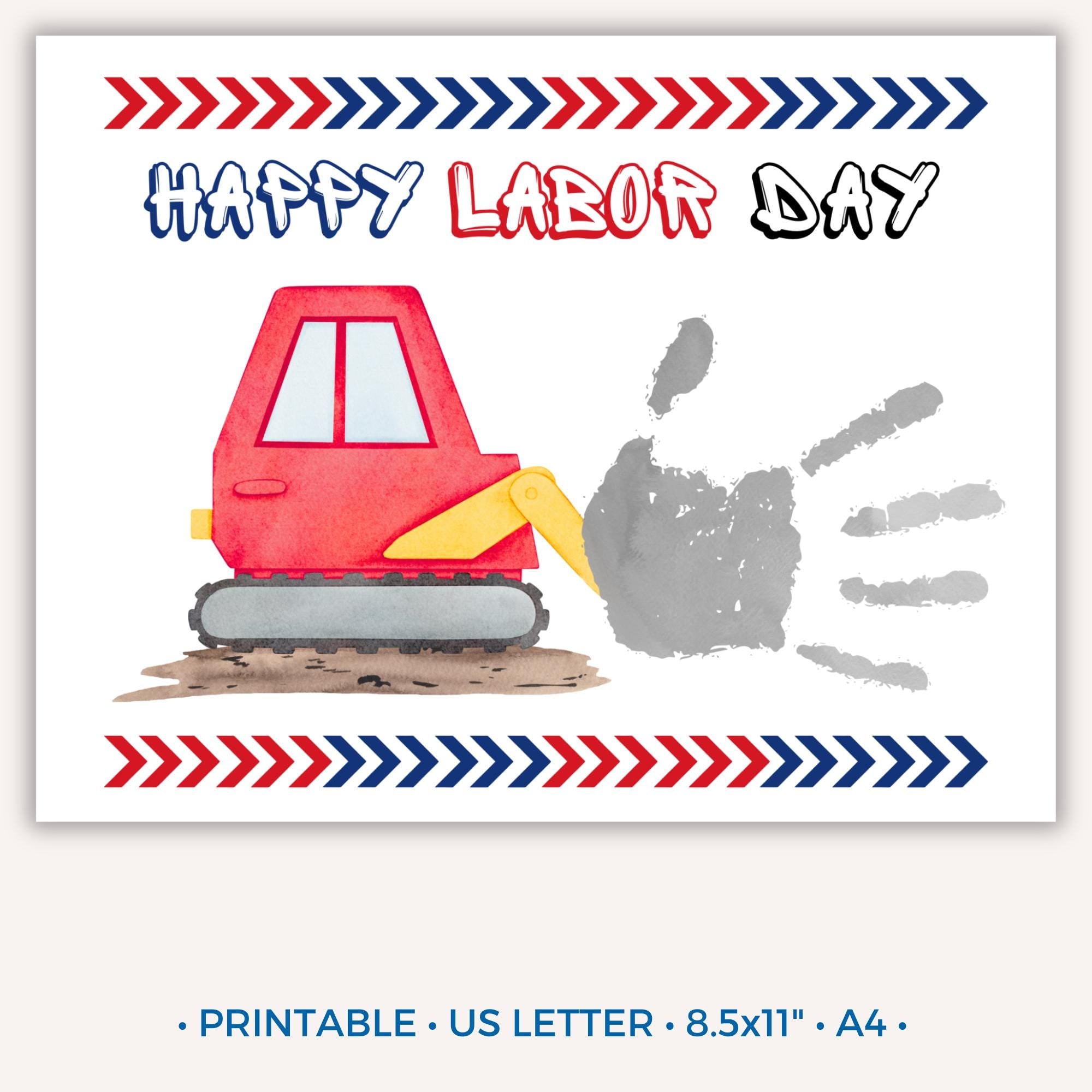37 Easy & Fun Labor Day Crafts for Kids of All Ages 16 Labor Day Handprint Printable Craft, Labor Day Handprint Art,…