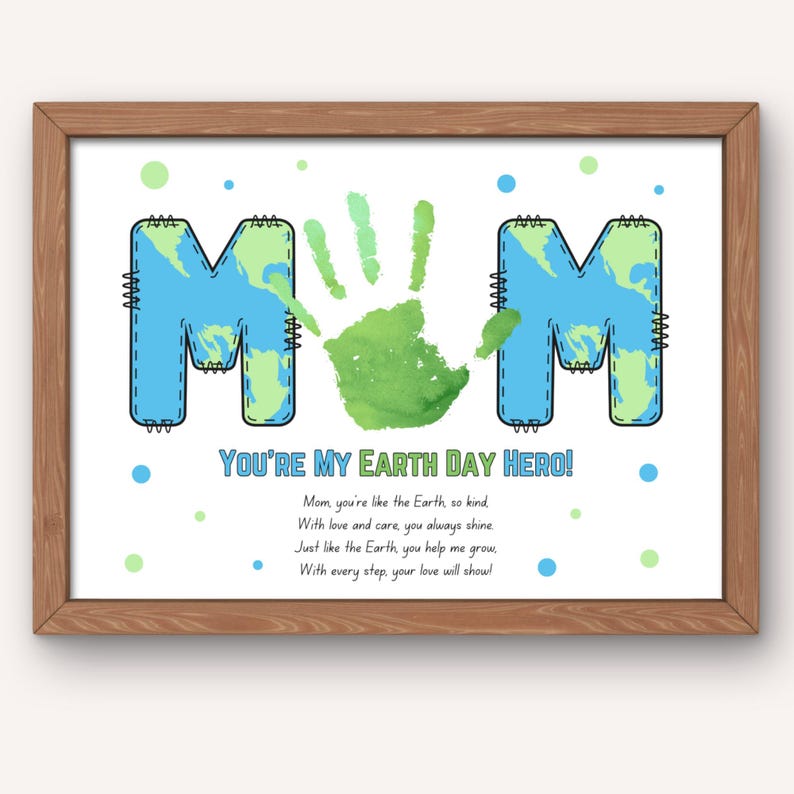 Earth Day Handprint Art Craft for Kids Toddlers, Printable Earth Day ...