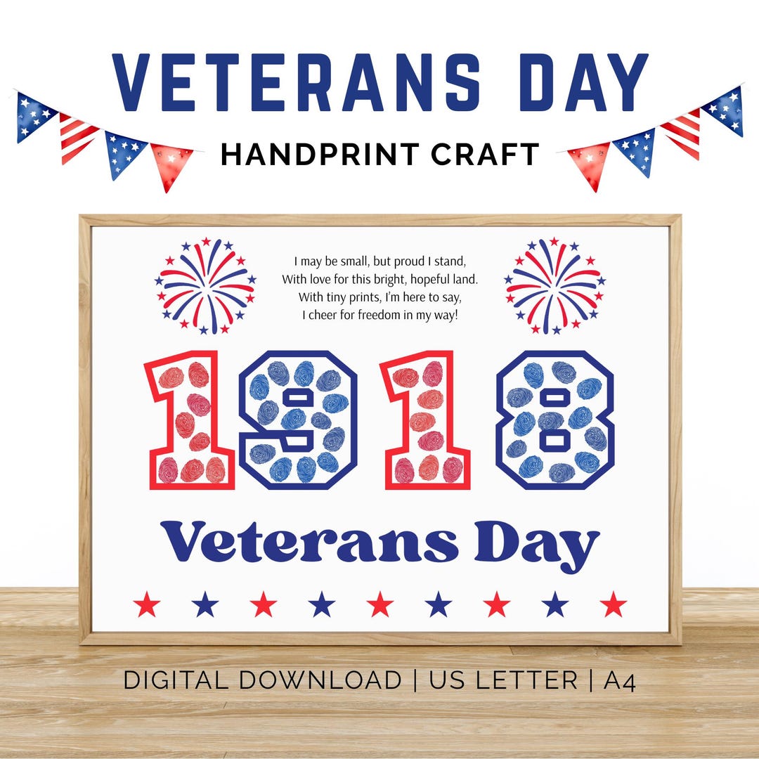 Veterans Day Handprint Art Bundle, Veterans Day Handprint Craft ...
