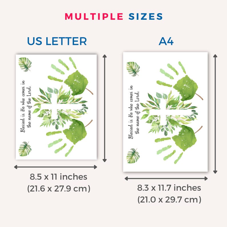 Palm Sunday Handprint Art Craft, Printable Palm Sunday Craft for Kids ...