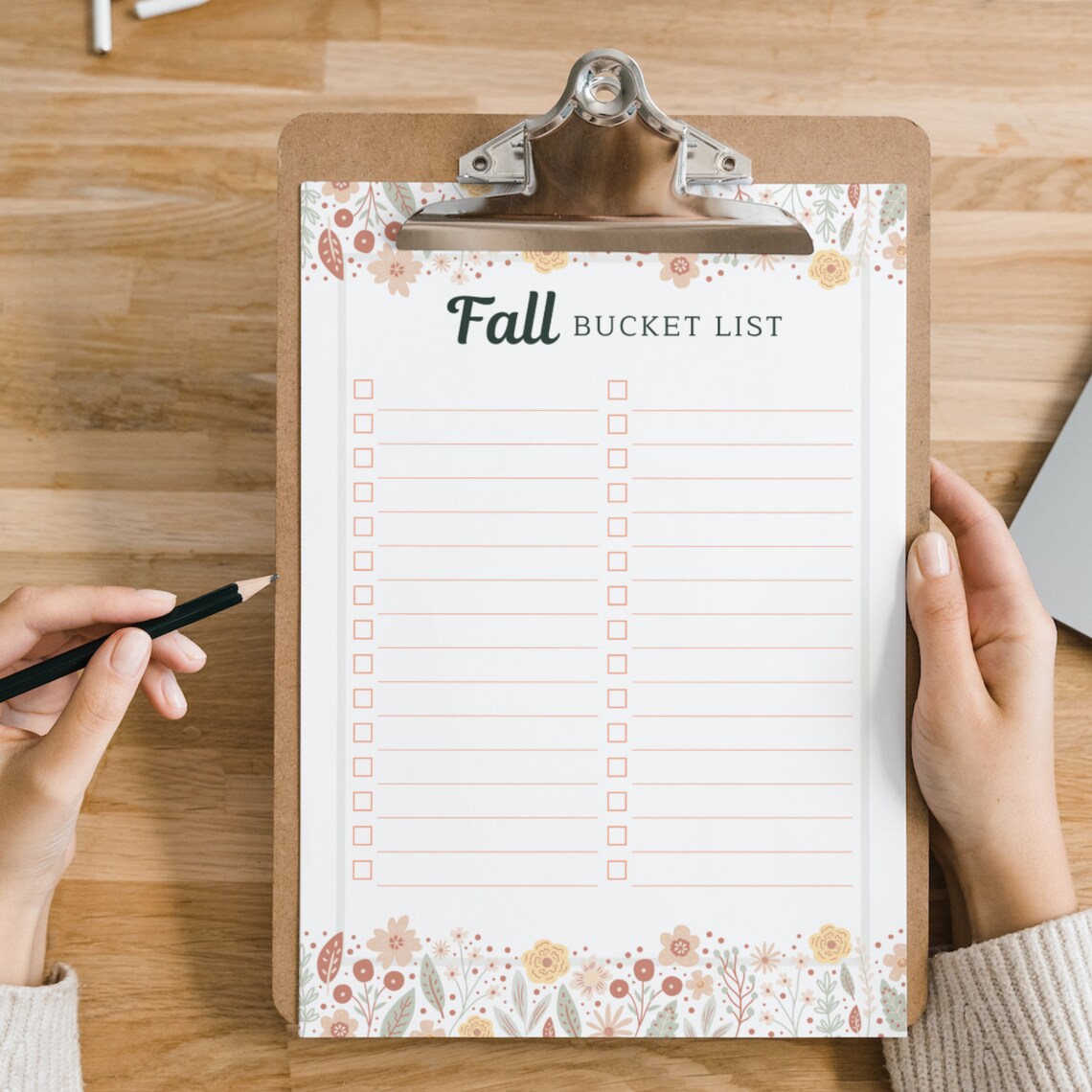 Fall Bucket List Printable, Bucket List, Editable Custom Bucket List ...