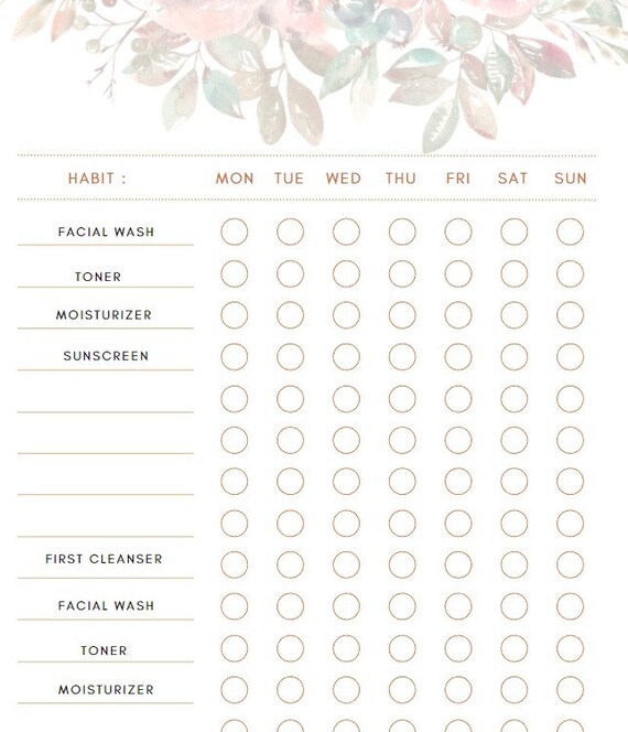 Printable Skin Care Routine Pages Skin Care Day Planner | Etsy