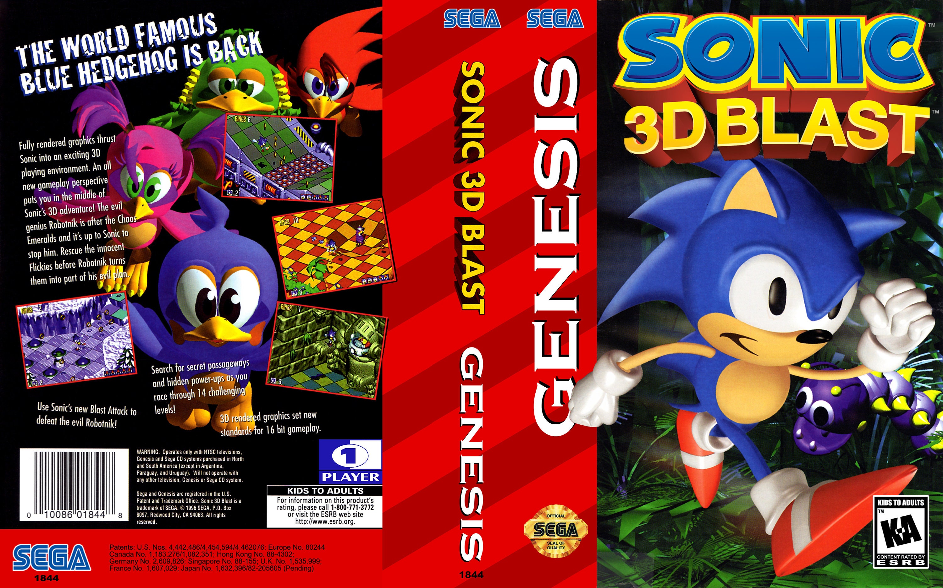 Custom made Sonic 3D Blast for the Sega Genesis