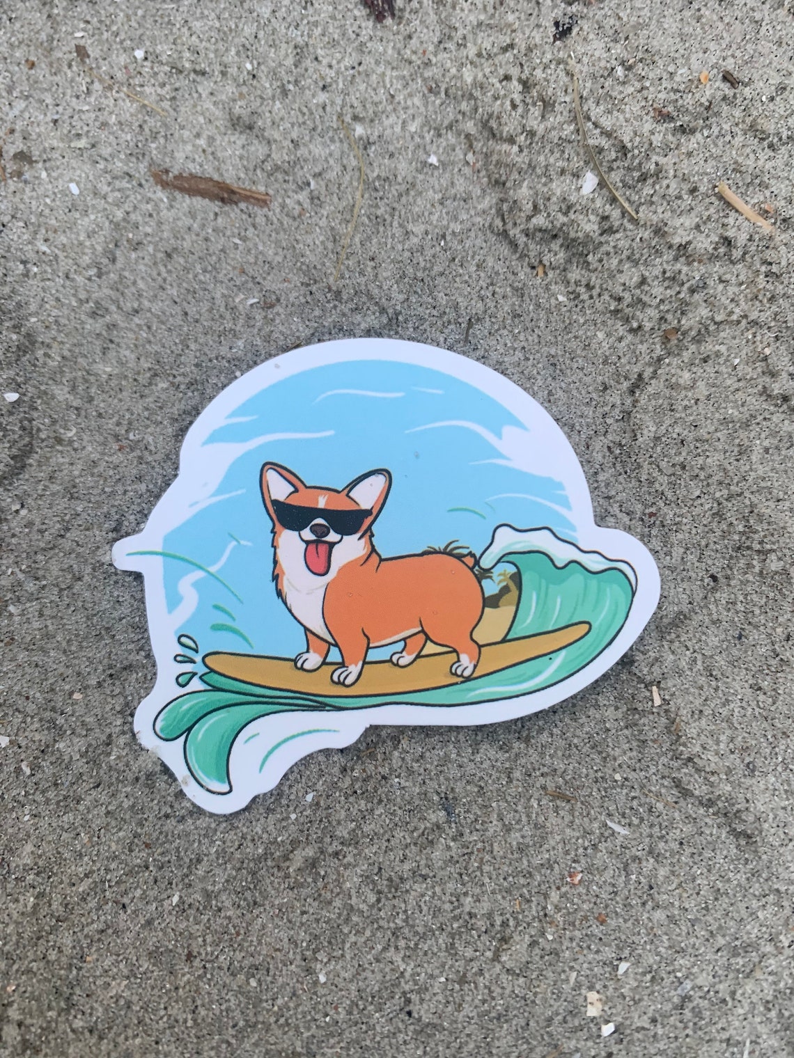 Dog Surfer Waterproof Vinyl Sticker Water Bottle Computer Etsy